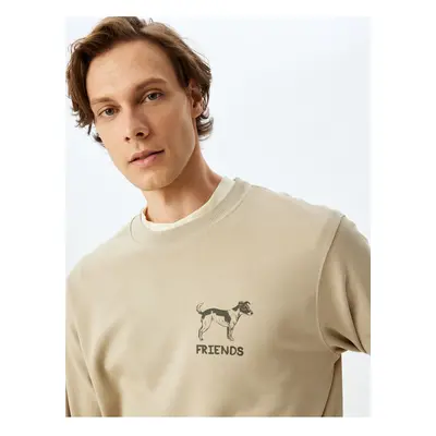 Koton Crew Neck Cotton Animal Print Sweatshirt