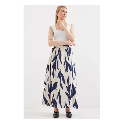 Bigdart Patterned Long Skirt - Navy Blue