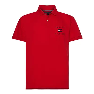 Tommy Hilfiger Polo Shirt - TOMMY FLAG HILFIGER REG POLO red