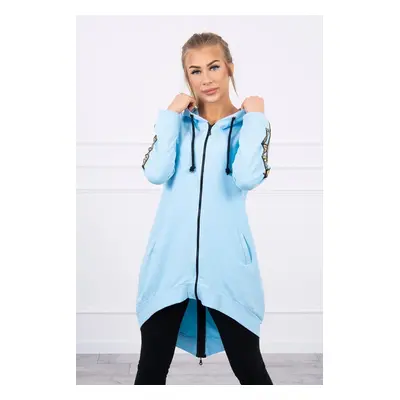 Zip-up sweatshirt in back cyan