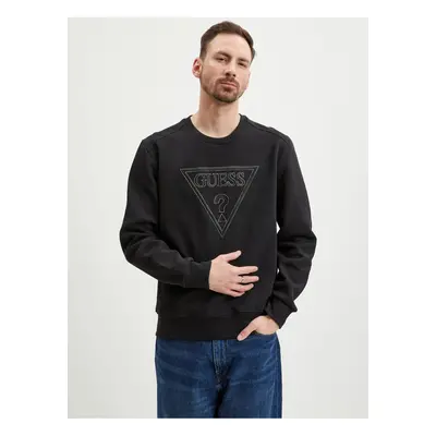 Black Mens Sweatshirt Guess Vil - Men