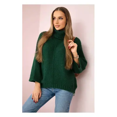 Kesi Włoski V-neck sweater ginger Ingwer dark green