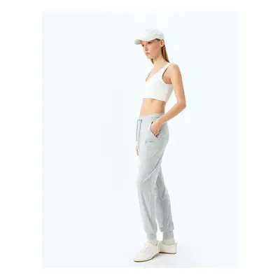 Koton Low Waist Seam Detail Pocketed Waist Tied Jogger Sweatpants