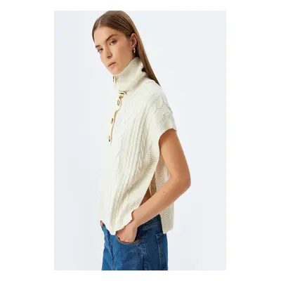 Koton Knitted Vest Buttoned Shirt Collar Regular Fit