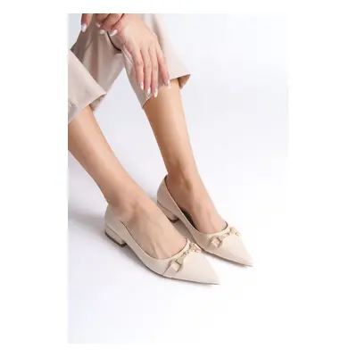 Capone Outfitters Pointed Toe Short Heeled Women's Shoes with Stone Buckle