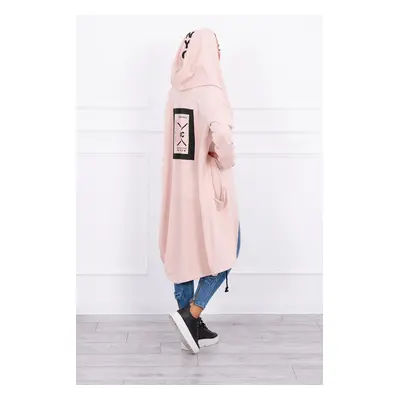 Oversize dark powder pink hooded cape