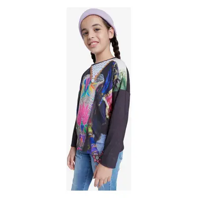 Black Girl Patterned T-Shirt Desigual Tulancingo - Girls