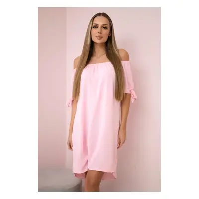 Kesi Włoski Dress tied on the sleeves light powder pink