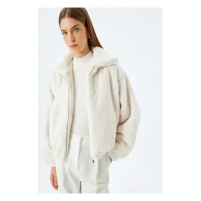 Koton Off White Women's Coat