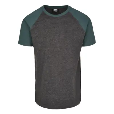 Raglan Contrast Tee charcoal green/bottlegreen