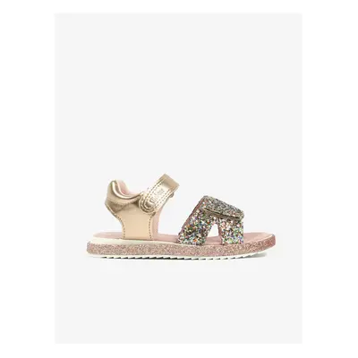 Girl's sandals in gold-pink color Richter - Girls