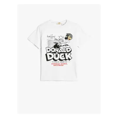 Koton Donald Duck T-Shirt Licensed Short Sleeve Crew Neck Cotton