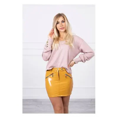 Skirt with decorative mustard zippers