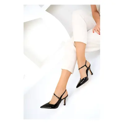 Soho Black Patent Leather Women's Classic Heeled Shoes