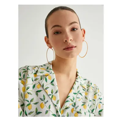 X Koton - Fruit Patterned Pocket Detailed Crop Shirt