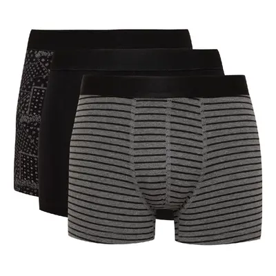 DEFACTO Men's Striped 3-Pack Boxer