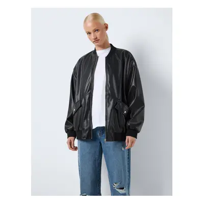 Black women's leatherette oversize bomber Noisy May Ronja - Women's