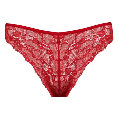 DEFACTO Fall in Love Christmas Themed Red Lace Brazilian Briefs