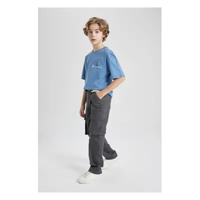 DEFACTO Boys' Cargo Fit Standard Cuff Twill Trousers