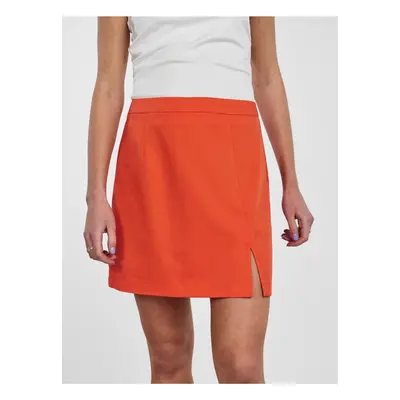 Orange Ladies Mini Skirt with Slit Pieces Thelma - Women