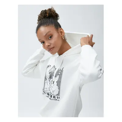 Koton Anime Sweatshirt Oversize Hooded Long Sleeve