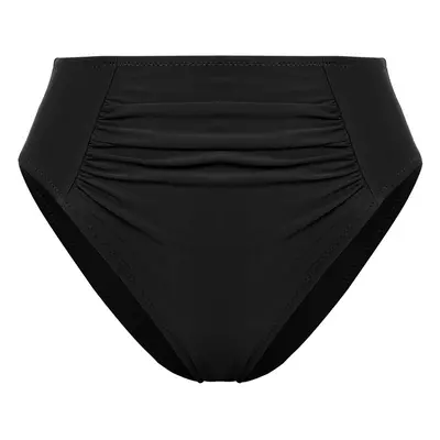 Trendyol Black High Waist Draped Bikini Bottom