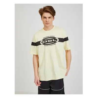 Light Yellow Men's T-Shirt Diesel - Men