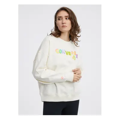 Cream Women's Sweatshirt Converse - Women