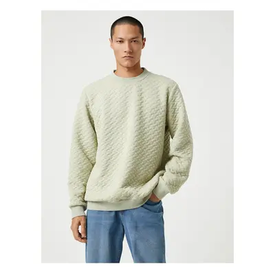 Koton Basic Textured Sweatshirt Crew Neck Long Sleeve