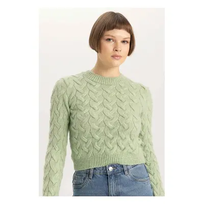 DEFACTO Crop Crew Neck Knitwear Sweater