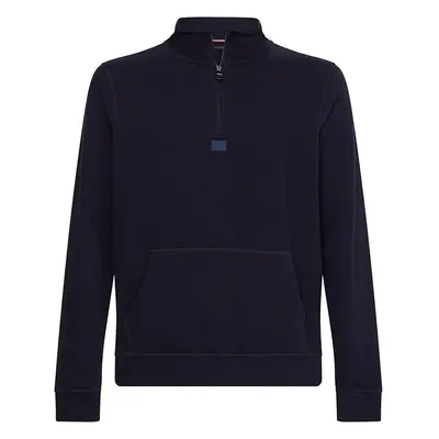 Tommy Hilfiger Sweatshirt - RECYCLED COTTON MOCK NECK dark blue