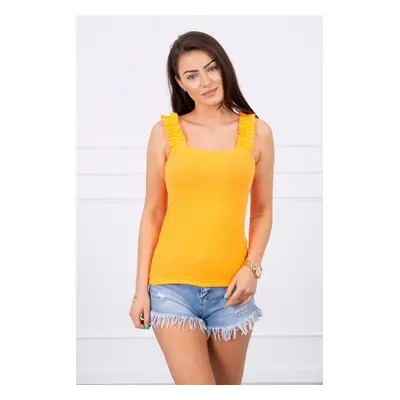 Ruffle blouse with straps orange neon