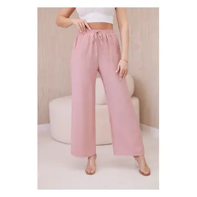 Włoski Viscose wide-leg trousers dark powder pink