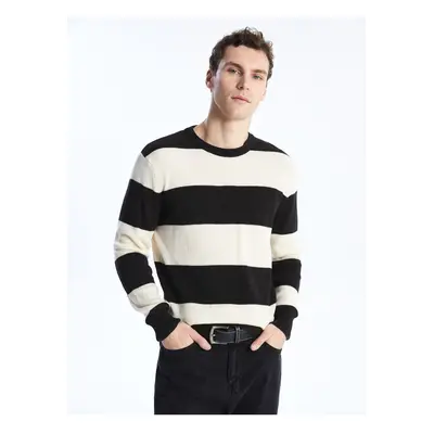 LC Waikiki Crew Neck Long Sleeve Striped Men's Knitwear Sweater