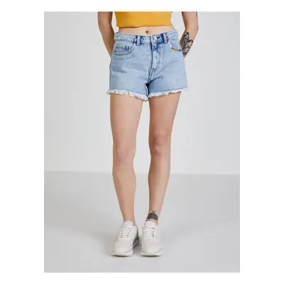 TALLY WEiJL Light blue women's denim shorts with decorative details TALLY WE - Women's