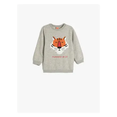 Koton Sweatshirt Lion Printed Long Sleeve Crew Neck