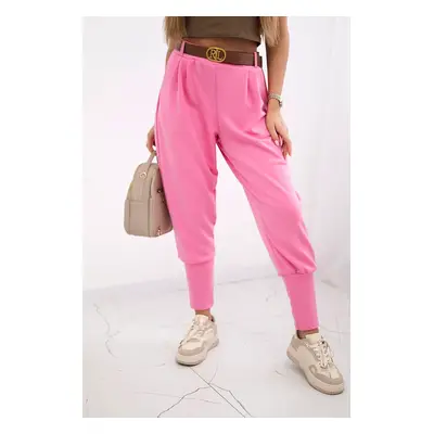 Kesi Włoski Pants with belt and pockets pink