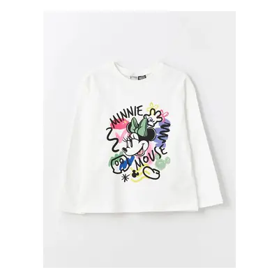 LC Waikiki LCW Kids Crew Neck Minnie Mouse Printed Long Sleeve Girls T-Shirt