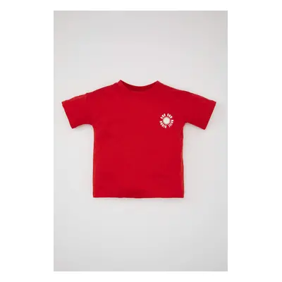 DEFACTO Baby Boy Crew Neck Printed Short Sleeve T-Shirt