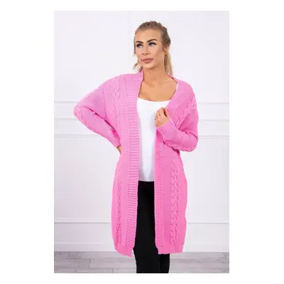 Cardigan sweater braid light pink