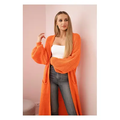 Włoski Sweater long cardigan orange