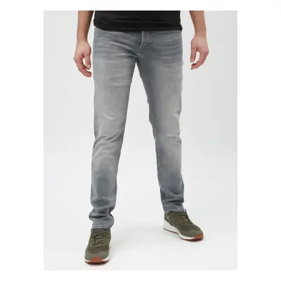 Light Grey Slim Fit Jeans with Embroidered Effect Jack & Jones Glenn - Men