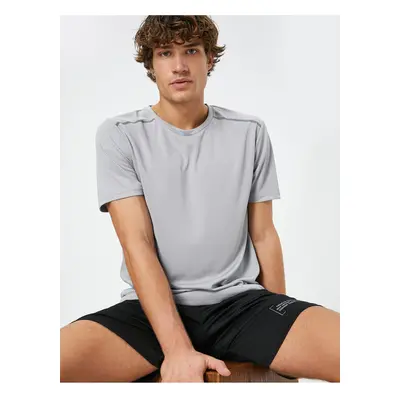 Koton Basic Sports T-Shirt Reflective Printed Crew Neck Short Sleeve