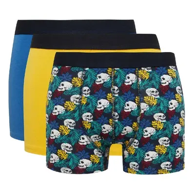 DEFACTO Men's Patterned 3-Pack Boxer