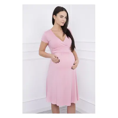 marka niezdefiniowana Dress cut under the bust, long sleeve, short sleeve powdered pink