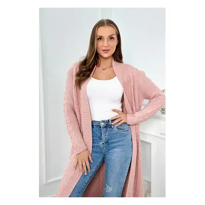 Kesi Sweater Cardigan weave the braid powdered pink