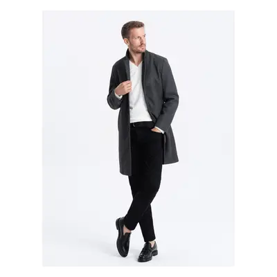 Ombre Men's lightweight single-breasted coat - graphite