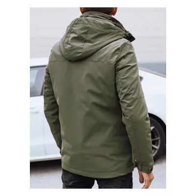 Men's winter jacket with hood green Dstreet