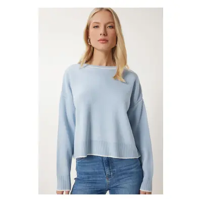 Happiness İstanbul Women's Light Blue Basic Knitwear Sweater