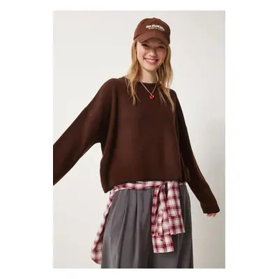 Happiness İstanbul Women's Brown Basic Knitwear Sweater